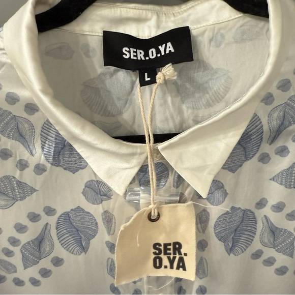 NWT Ser.O.Ya Bergen Silk Shirt Button Down Bandana Printed Size Large - Picture 5 of 7
